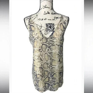 DAVI & DANI SNAKE PRINT CAMISOLE BLOUSE SLEEVELESS TAN ANS BLACK  SIZE LARGE NWT